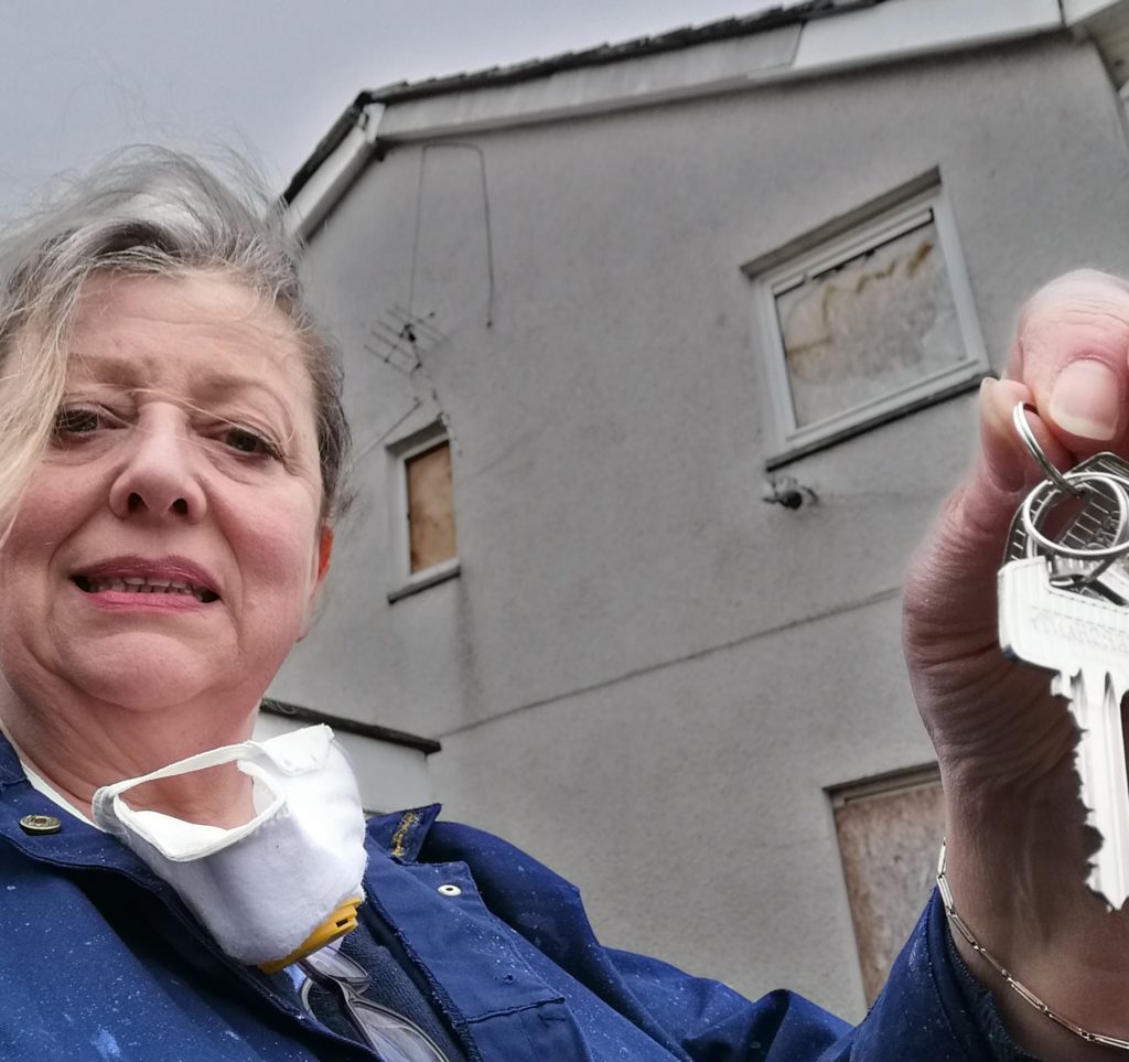 Debbie Guild holding keys