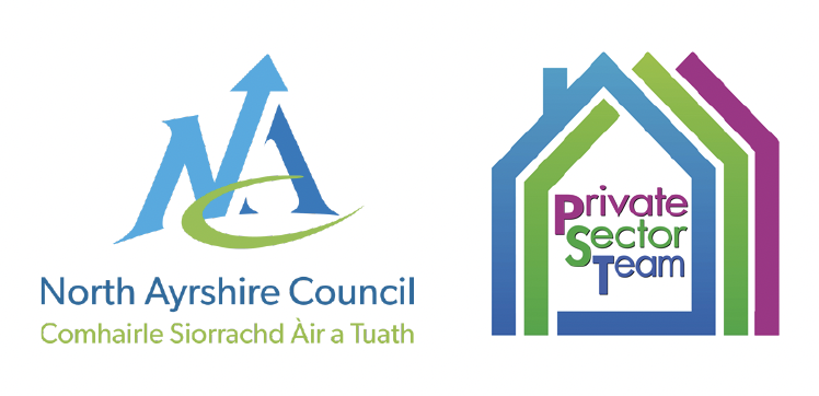 Logos for North Ayrshire Council and Private Sector Team