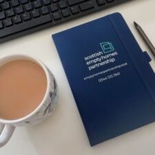 cup of tea and SEHP notebook